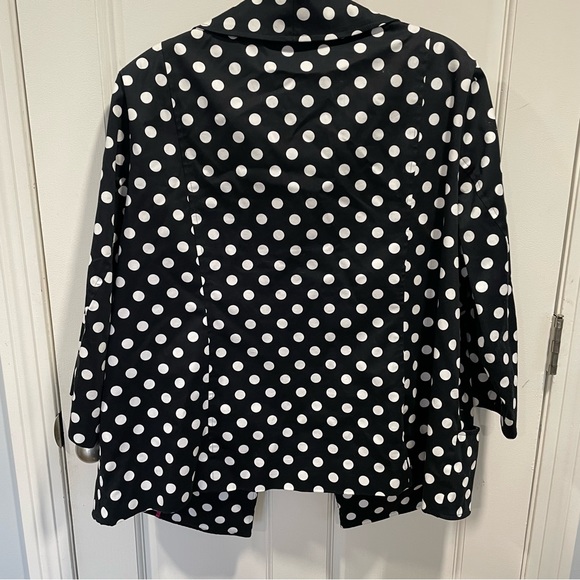 Women’s CJ Banks By Christopher Banks Black Blazer With White Dots, Pockets - Picture 6 of 13